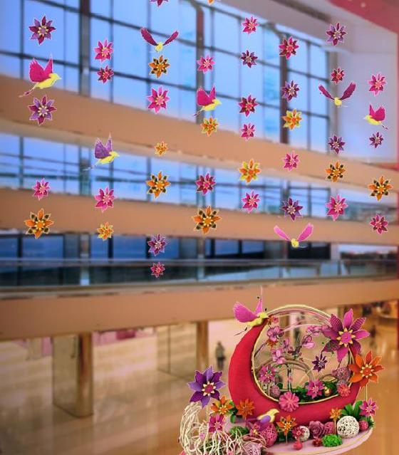 中西合壁！太古城中心「布藝花鳥風車園」
