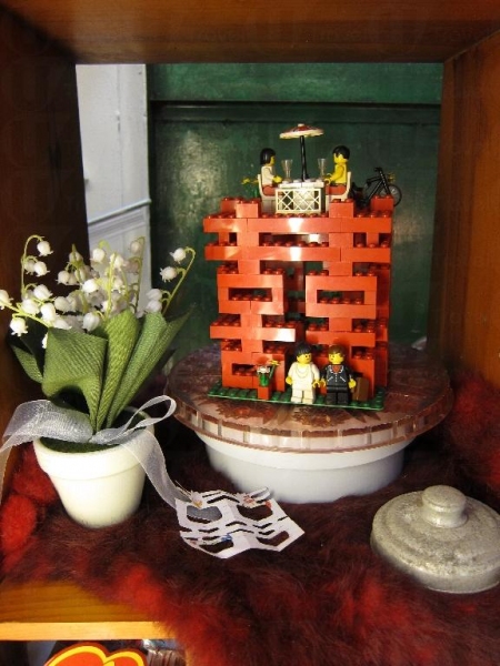 Vincent 親自拼砌的「囍」lego 模型。