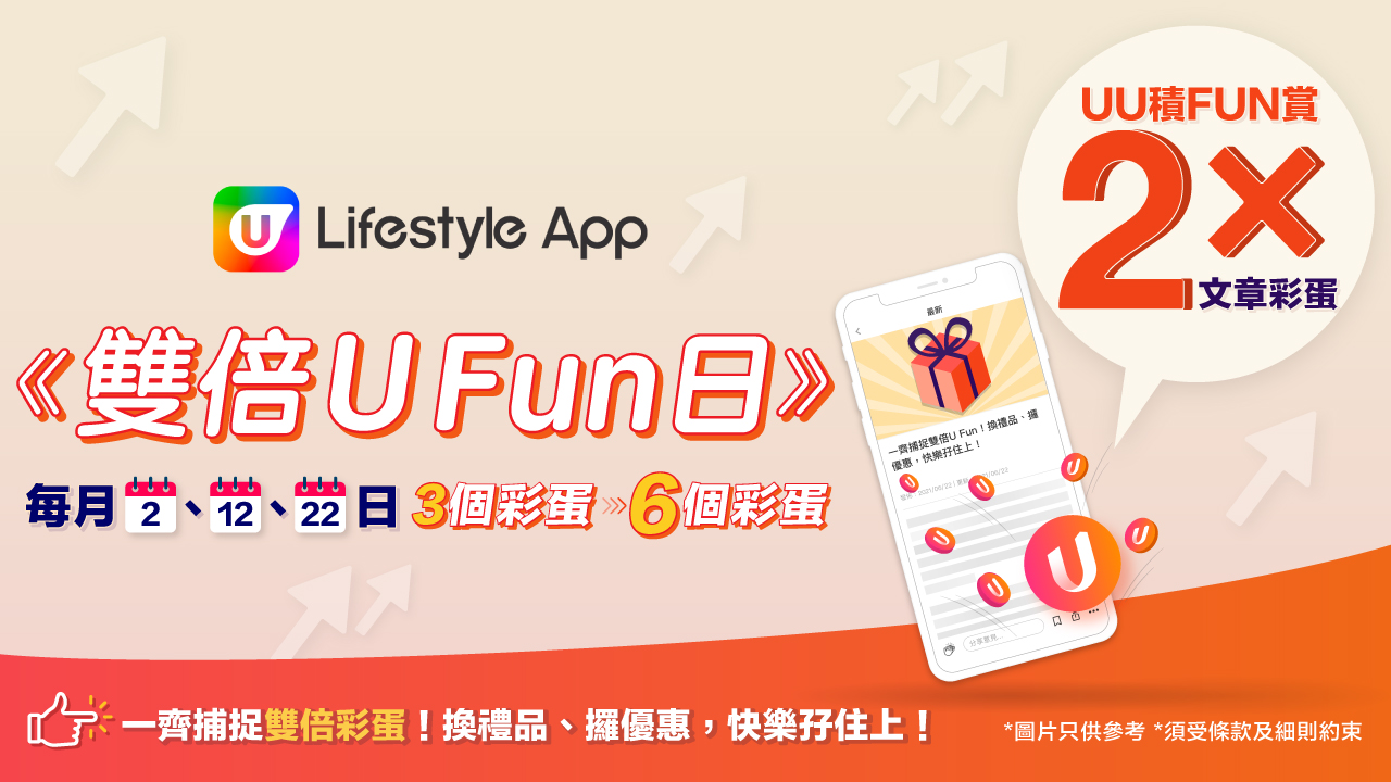 U Lifestyle App雙倍U Fun日！齊齊捕捉雙倍文章彩蛋！