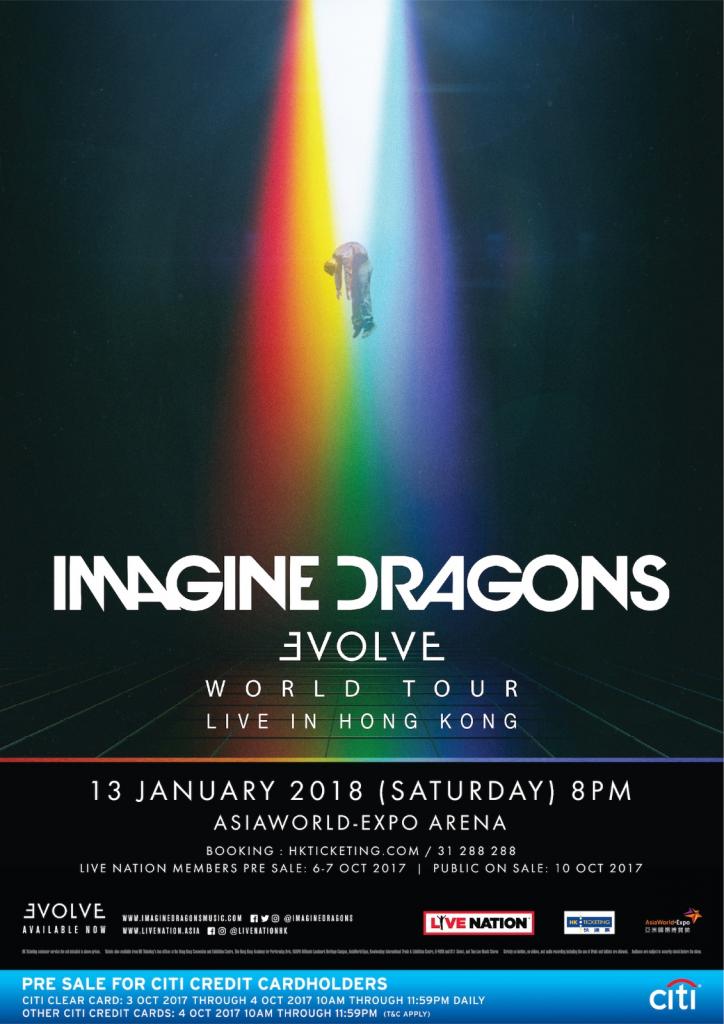 Imagine Dragons明年初襲港 EVOLVE World Tour門票資訊