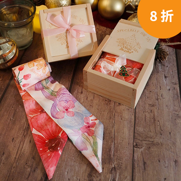 Twilly 絲巾配聖誕樹絲巾扣